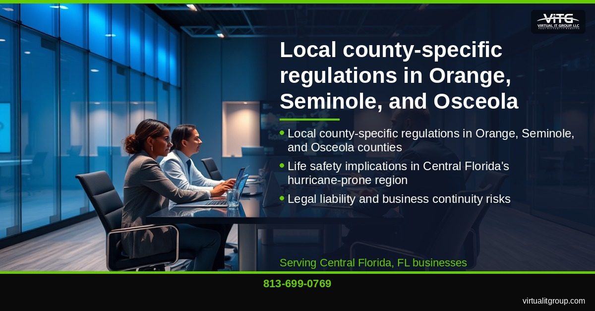 VoIP E911 location mapping interface showing Central Florida business campus